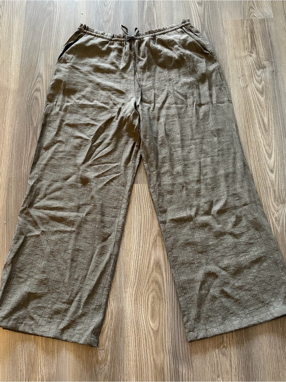 Woman Large Zara  Relaxed Pants  - Olive Brown
